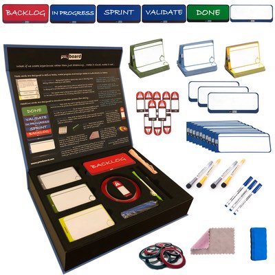 Agile Management Magnetic Cards Set, Full. Set for Kanban Board and Scrum Board