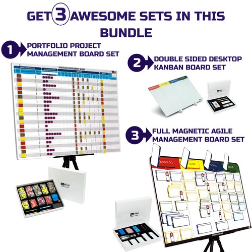 Project Management Tools, Physical Project Board, Kanban Board Set, Desktop Board Set