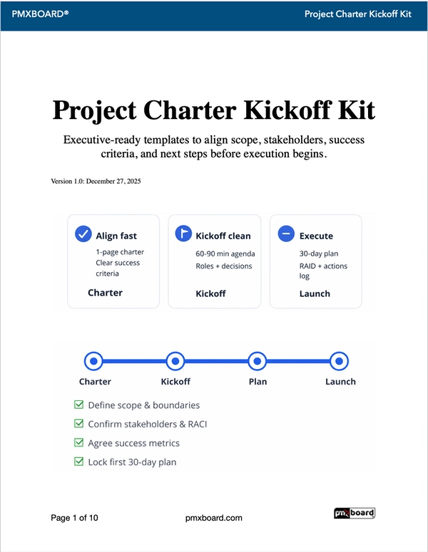 Project Charter Kickoff Kit - Free PDF