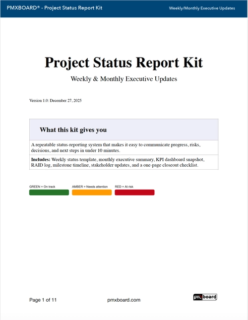 Free Project Status Report Kit (PDF)