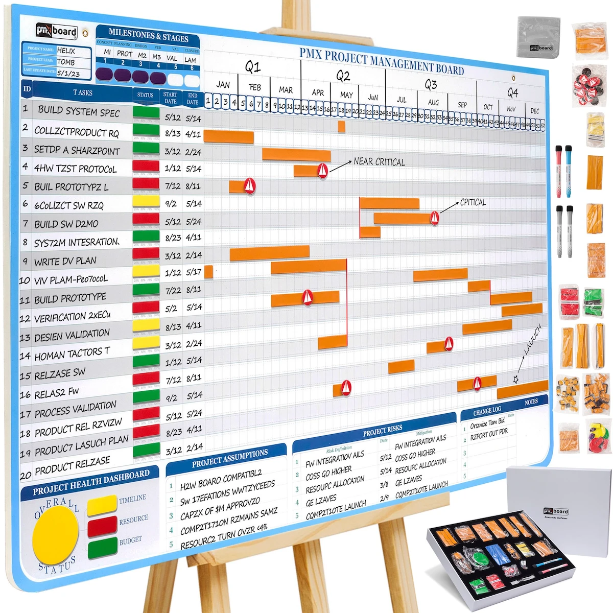 Magnetic Gantt Chart Whiteboard Set