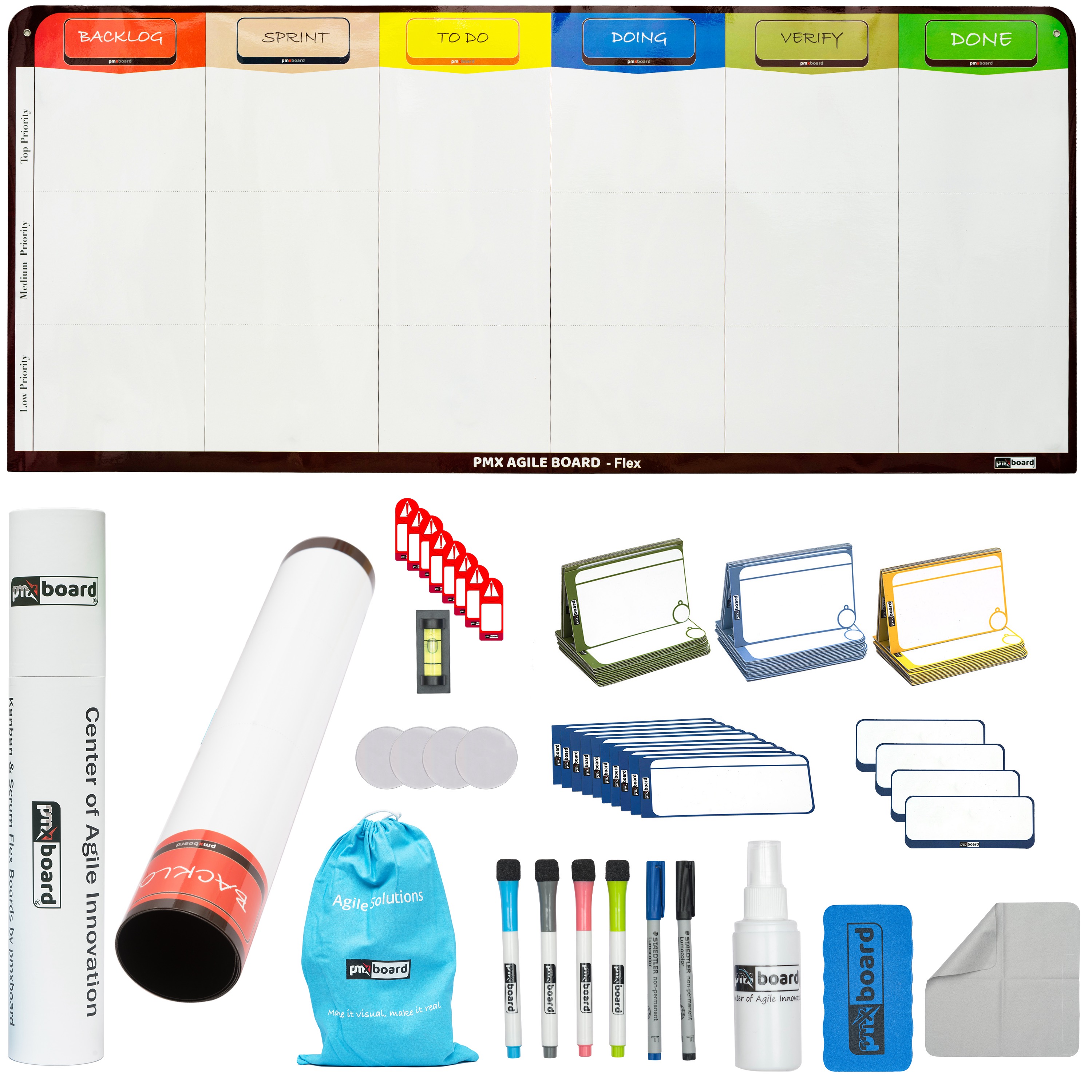 Magnetic Kanban Board Set, 6 Columns