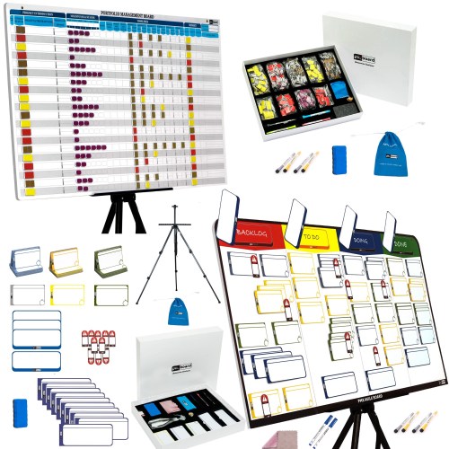 Project Management Magnetic WhiteBoard Set - XXL
